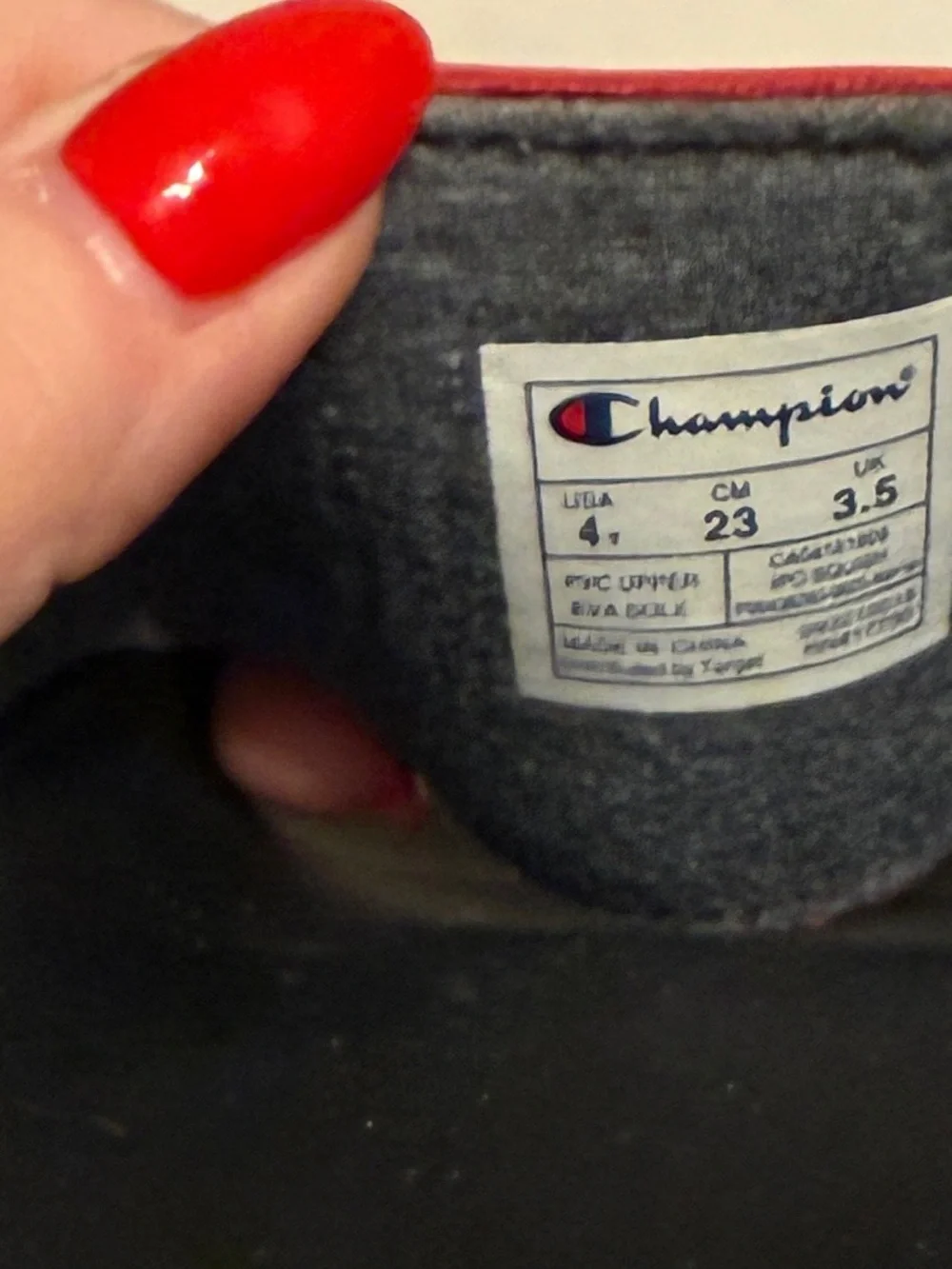 Champion Kids Red and Black Slide Sandals with Logo